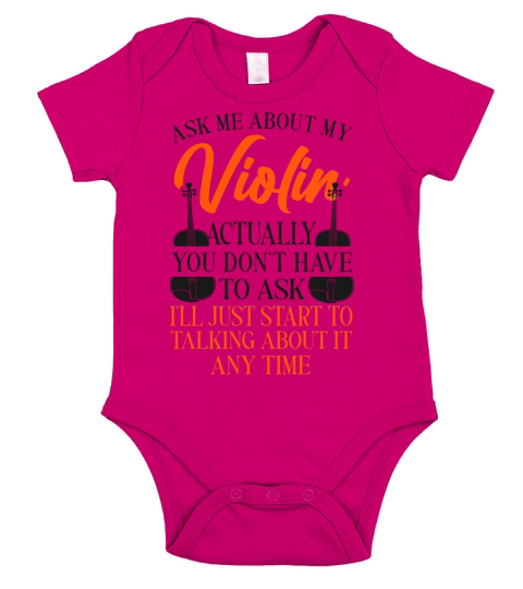 Violin Violinist Vintage Ask Me Short Sleeve Baby One-Piece