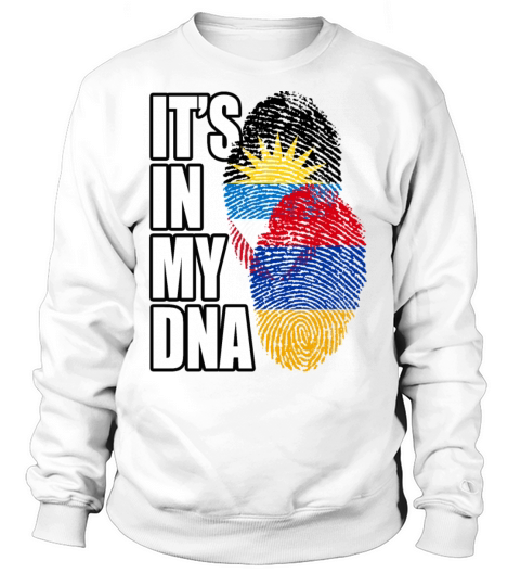 Armenian And Antiguan Mix Heritage DNA Flag Sweatshirt Unisex