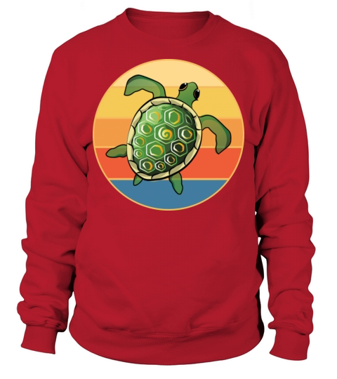 Cute Turtle Vintage Retro Sunset Marine Animal Sweatshirt Unisex
