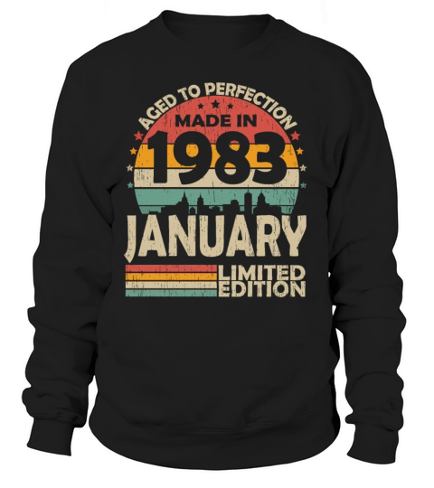 January 1983 Vintage Birthday Retro Sweatshirt Unisex