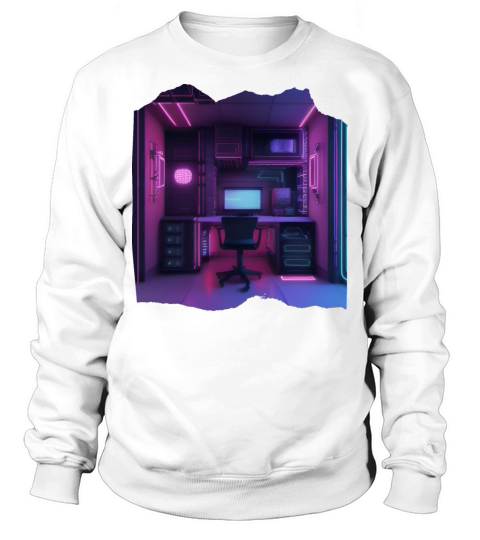 Neon Gamer Room Isometric Print - Pop Colors Sweatshirt Unisex