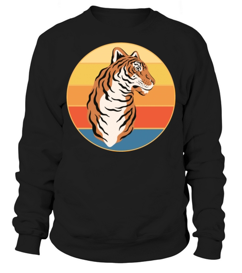 Tiger Big Cat Vintage Retro Sunset Sweatshirt Unisex