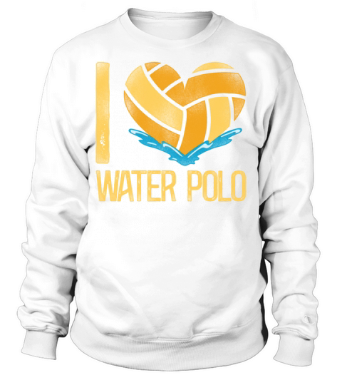 Water Polo Heart Vintage I Love Sweatshirt Unisex