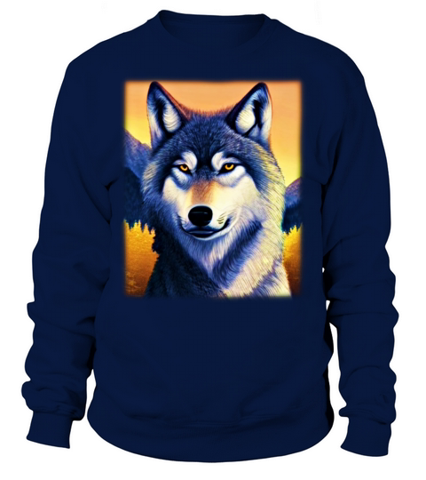 Wolf artwork design predator face imprint Sweatshirt Unisex