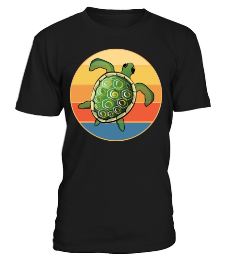Cute Turtle Vintage Retro Sunset Marine Animal T-Shirt Unisex