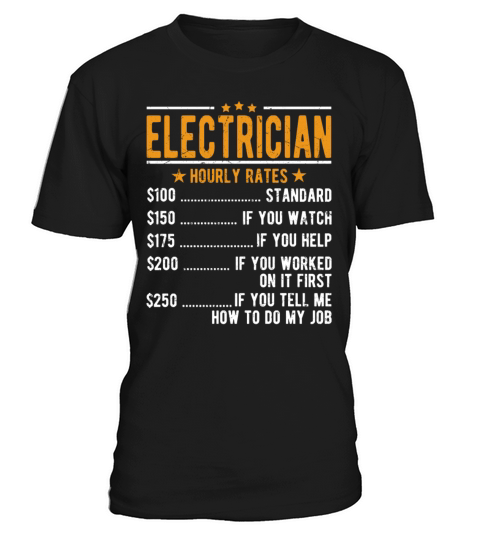Electrician Hourly Rates T-Shirt Unisex