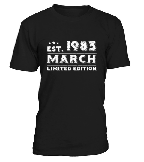 Est March 1983 - Birthday Present - Vintage T-Shirt Unisex