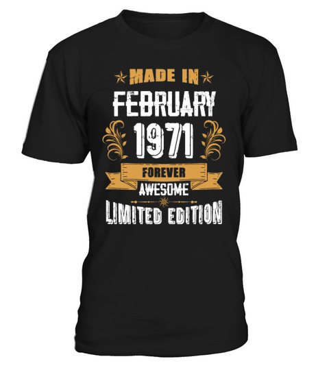 February 1971 Vintage Birthday Present T-Shirt Unisex