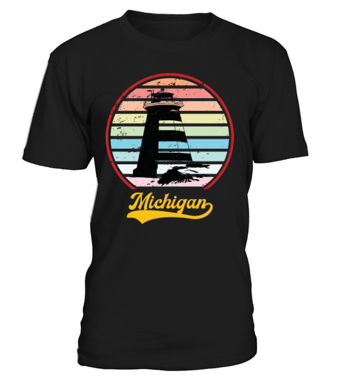 Retro Michigan Vintage Lighthouse MI State Pride T-Shirt Unisex