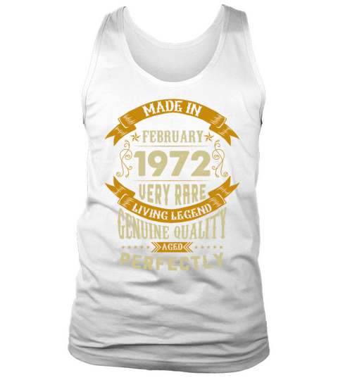 February 1972 Vintage Birthday Present Tank Top Unisex
