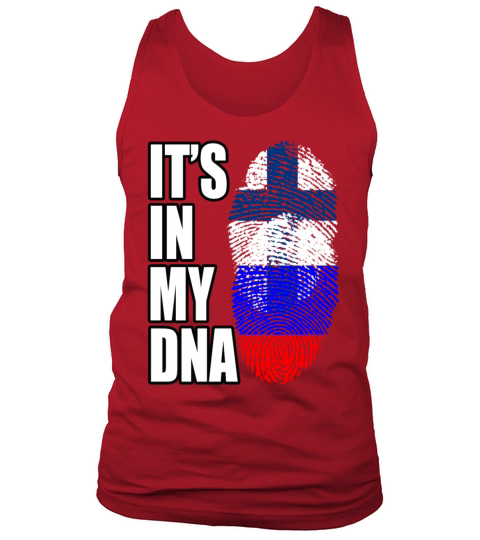 Finland And Russian Mix Heritage DNA Flag Tank Top Unisex