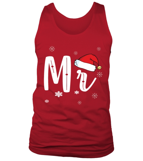 Funny Christmas Couple Matching Mr and Mrs Santa Tank Top Unisex
