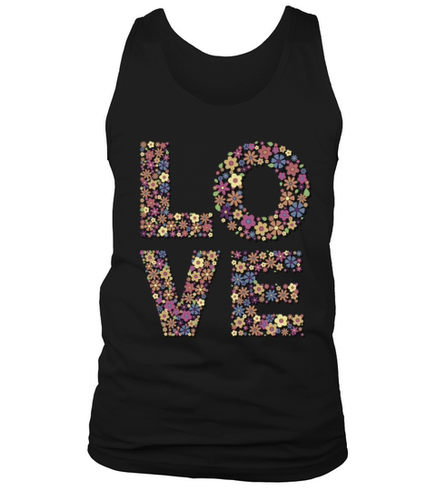 Love colorful retro groovy floral letters typogra Tank Top Unisex