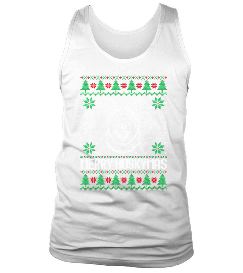 Merry Huskymas ugly Christmas sweater Tank Top Unisex