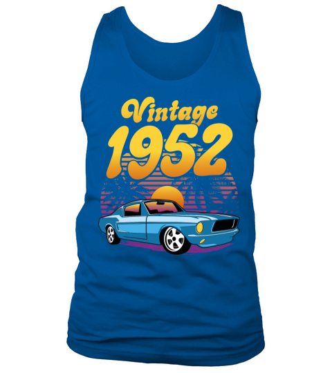 Retro Sunset With Car Vintage 70th Birthday Tank Top Unisex