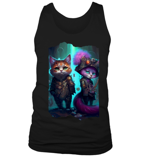 Scifi Steampunk Adventurer Cats Tank Top Unisex