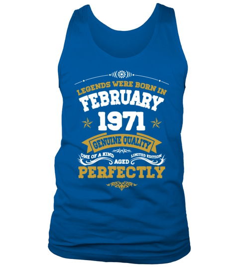 Vintage Aged To Perfection Ferbuary 1971 Tank Top Unisex