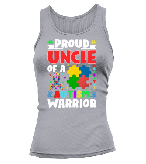Autistic Ribbon Puzzle Uncle of Autism Awareness W Tank top Woman