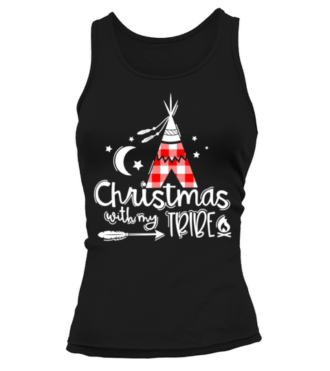 Christmas With My Tribe Red Plaid Family Matching Tank top Woman