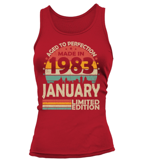 January 1983 Vintage Birthday Retro Tank top Woman