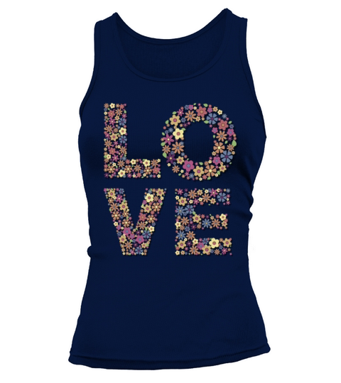 Love colorful retro groovy floral letters typogra Tank top Woman