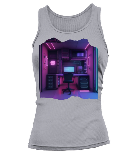 Neon Gamer Room Isometric Print - Pop Colors Tank top Woman