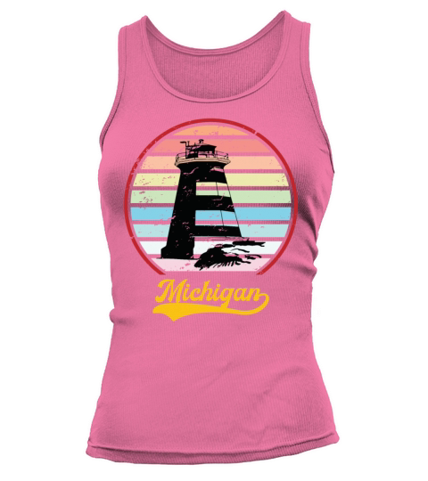 Retro Michigan Vintage Lighthouse MI State Pride Tank top Woman