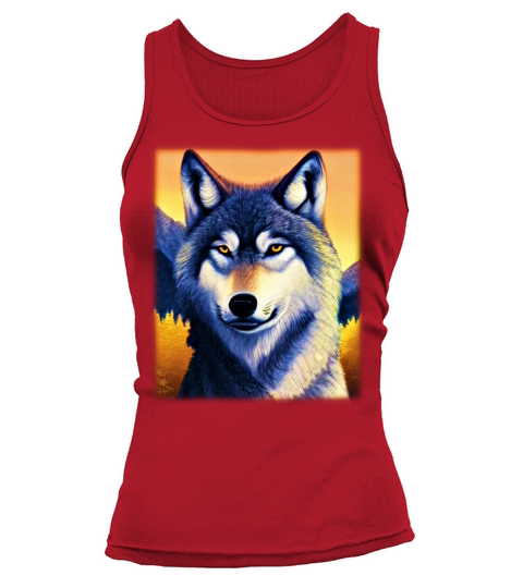 Wolf artwork design predator face imprint Tank top Woman