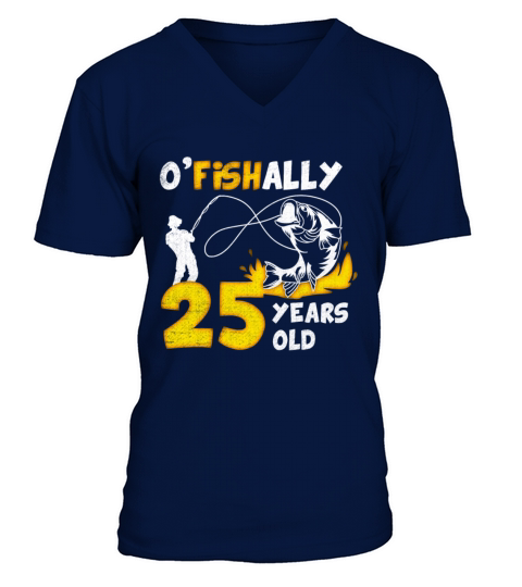 25th Birthday Fishing 1978 Vintage Fisherman Angle V-Neck T-shirt