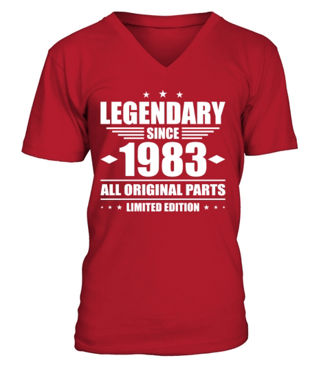 40th birthday vintage 1983 legendary since 1983 V-Neck T-shirt