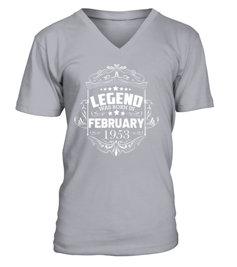 70th Birthday Gifts February 1953 Vintage V-Neck T-shirt