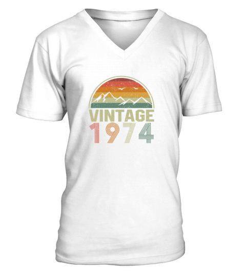 Classic Vintage 1974 Birthday Gift Idea V-Neck T-shirt