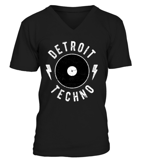 Detroit Techno Classic Shirt Vinyl EDM Electronic V-Neck T-shirt