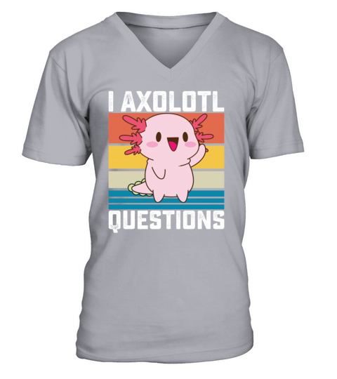 I Axolotl Questions Funny Retro Vintage V-Neck T-shirt