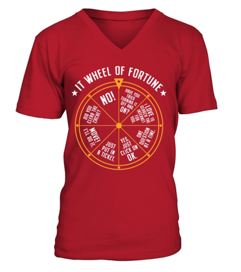 IT Support Wheel Of Fortune Tech Specialist Nerd V-Neck T-shirt