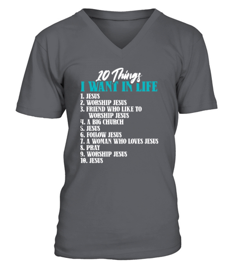 Jesus 10 Things Follow Pray Christian V-Neck T-shirt