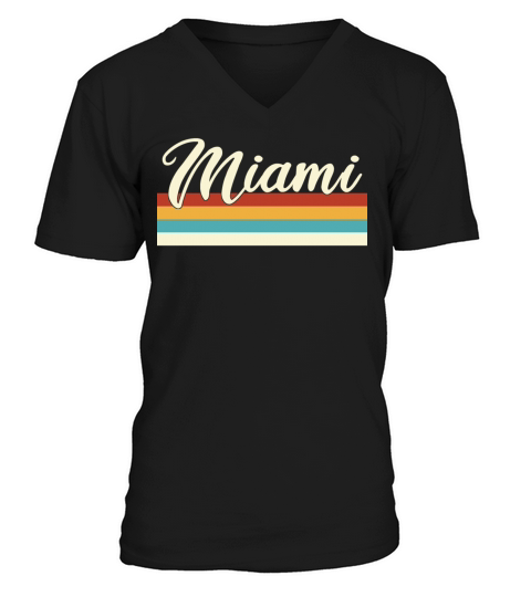 Miami - Florida - Retro - Vintage - United States V-Neck T-shirt