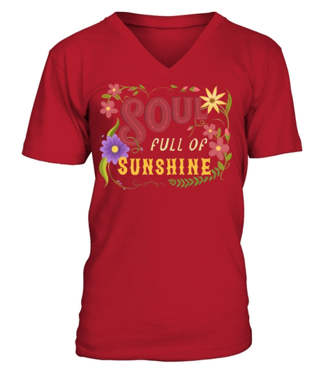 Soul Full Of Sunshine Vintage Floral Sign V-Neck T-shirt