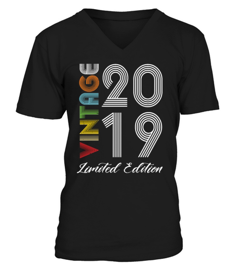 Vintage 2019 Vintage Birthday Retro Vintage V-Neck T-shirt