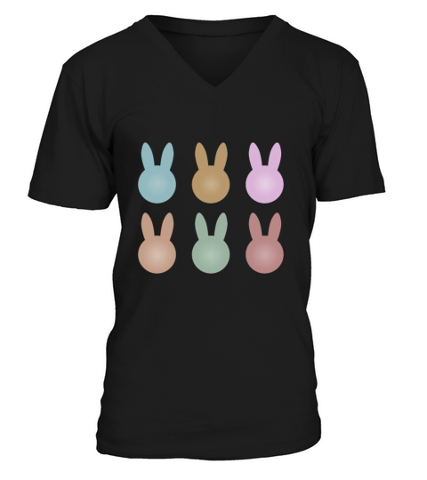 Vintage Easter Office Outfit Retro Easter Bunny V-Neck T-shirt