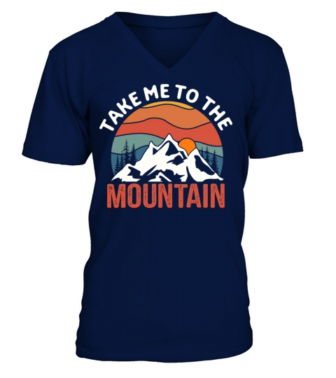 Vintage Mountains Climber Hiker V-Neck T-shirt