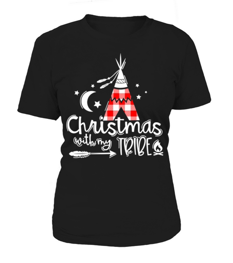 Christmas With My Tribe Red Plaid Family Matching Women's T-Shirt