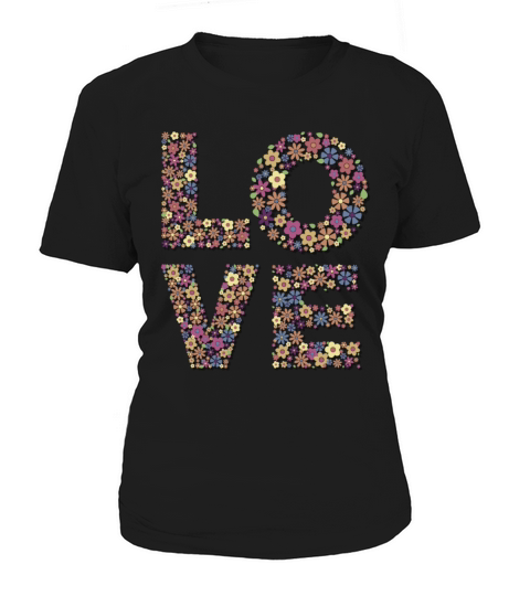 Love colorful retro groovy floral letters typogra Women's T-Shirt