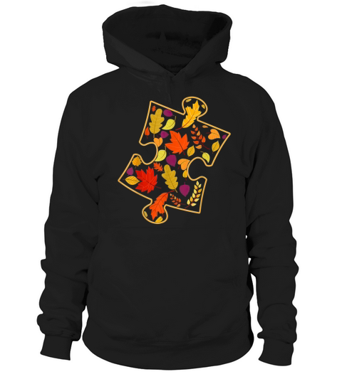 Autism Awareness Fall Leaf Autumn Thanksgiving Hoodie Unisex