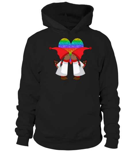 Black Lesbian Gnome Valentines Day Couples Gift Hoodie Unisex