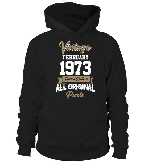 February 1973 Vintage Birthday Present Hoodie Unisex