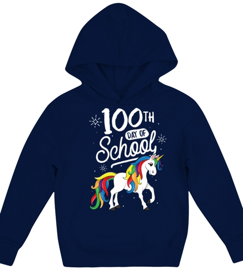 100 Days of School Unicorn TShirt for Girls Kids Hoodie