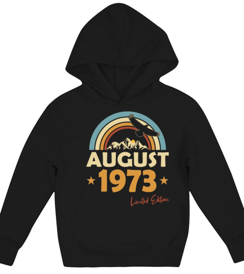 50th birthday vintage august 1973 limited edition Kids Hoodie