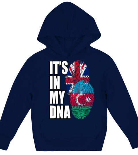 Azerbaijani And British Mix Heritage DNA Flag Kids Hoodie