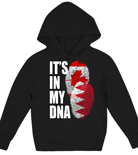 Bahraini And Canadian Mix Heritage DNA Flag Kids Hoodie